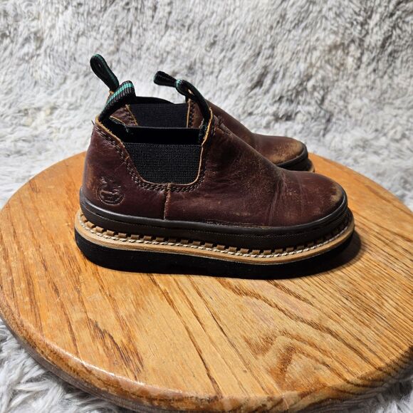 Georgia Giant Kid's Size 11.5M Romeo Brown Leather Nylon Pull Loop Outdoor Boots - Picture 1 of 9